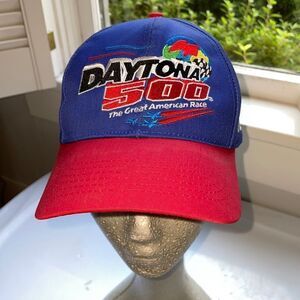Vtg Nascar 2000 Daytona 500 The Great American Race red & blue‎ snap back cap